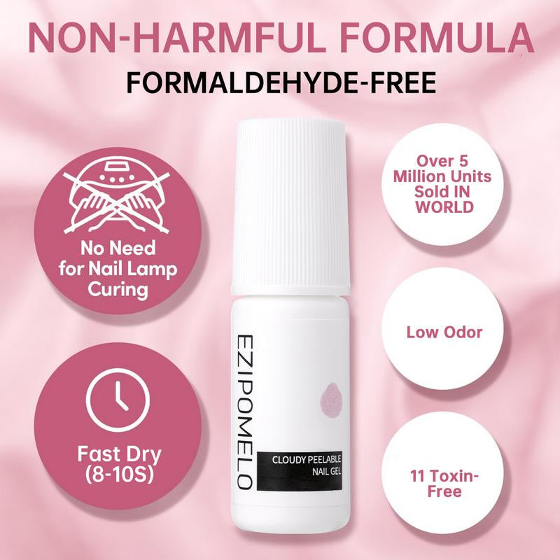 Ezipomelo Nail Glue for Press Ons, Press on Nails and Acrylic Nails, Super Strong Long Adhesion Lasting Gel Nail Glue for Nail Tips, Upgrade Safety Non-Acid Non-Toxic, No Need LED Lamp