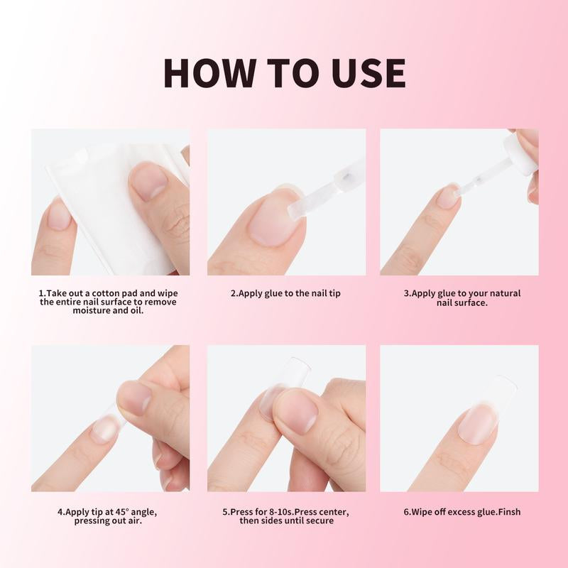 Ezipomelo Nail Glue for Press Ons, Press on Nails and Acrylic Nails, Super Strong Long Adhesion Lasting Gel Nail Glue for Nail Tips, Upgrade Safety Non-Acid Non-Toxic, No Need LED Lamp