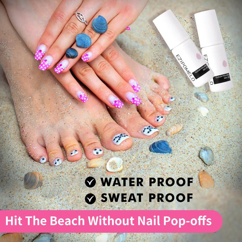 Ezipomelo Nail Glue for Press Ons, Press on Nails and Acrylic Nails, Super Strong Long Adhesion Lasting Gel Nail Glue for Nail Tips, Upgrade Safety Non-Acid Non-Toxic, No Need LED Lamp