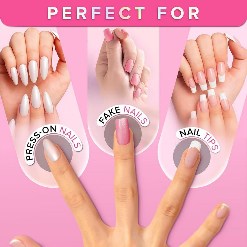 Ezipomelo Nail Glue for Press Ons, Press on Nails and Acrylic Nails, Super Strong Long Adhesion Lasting Gel Nail Glue for Nail Tips, Upgrade Safety Non-Acid Non-Toxic, No Need LED Lamp