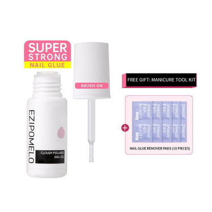 Ezipomelo Nail Glue for Press Ons, Press on Nails and Acrylic Nails, Super Strong Long Adhesion Lasting Gel Nail Glue for Nail Tips, Upgrade Safety Non-Acid Non-Toxic, No Need LED Lamp