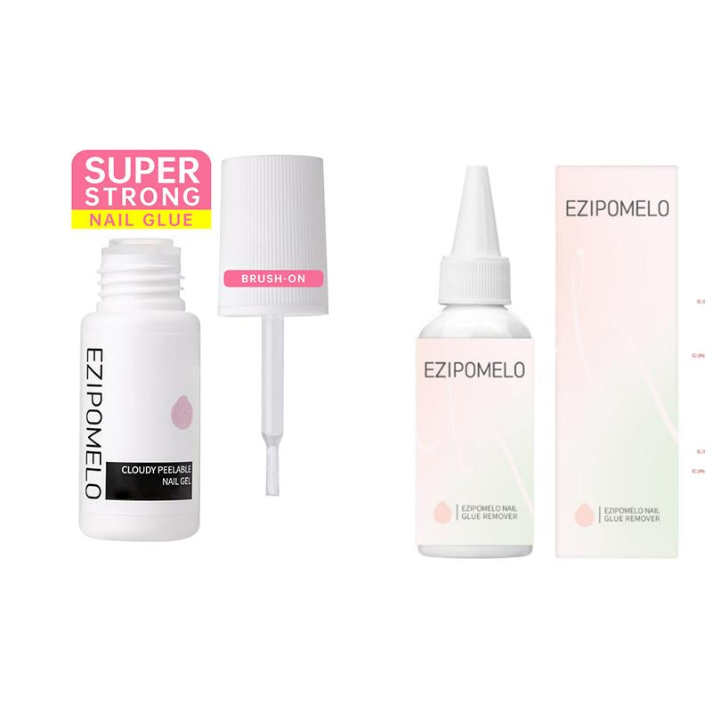 Ezipomelo Nail Glue for Press Ons, Press on Nails and Acrylic Nails, Super Strong Long Adhesion Lasting Gel Nail Glue for Nail Tips, Upgrade Safety Non-Acid Non-Toxic, No Need LED Lamp